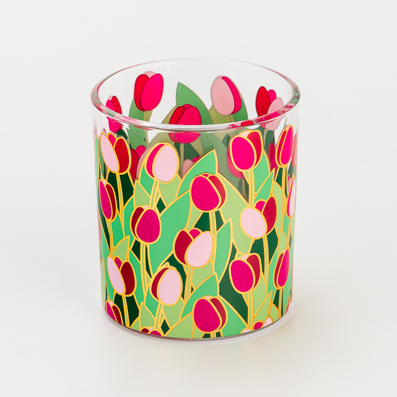 Tarro de vela de cristal de lujo colorido, recipiente decorativo de 308ml para almacenamiento de fragancias caseras modernas y fabricación de velas perfumadas