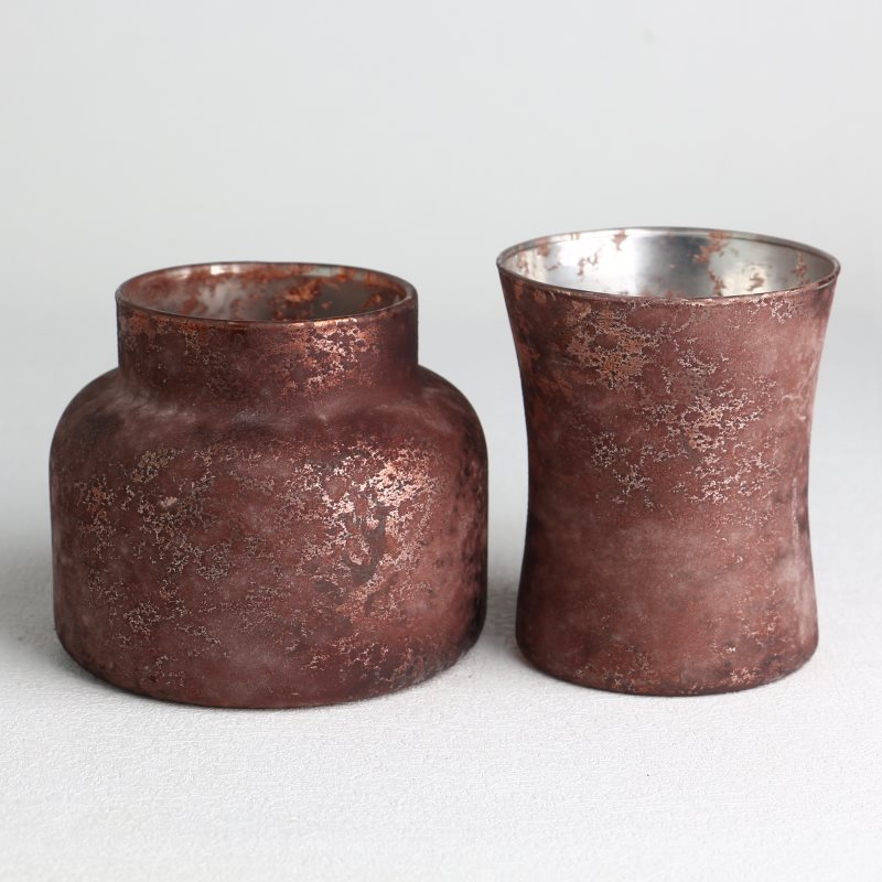 Distressed Retro Rust Red Ink Bottle Shaped Empty Large-sized Candle Jars