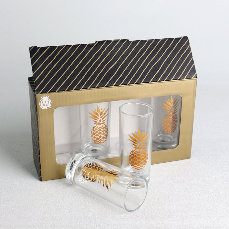 Расклешенные рюмки с логотипом на 2 унции и индивидуальной подарочной коробкой с цветным принтом и рисунком