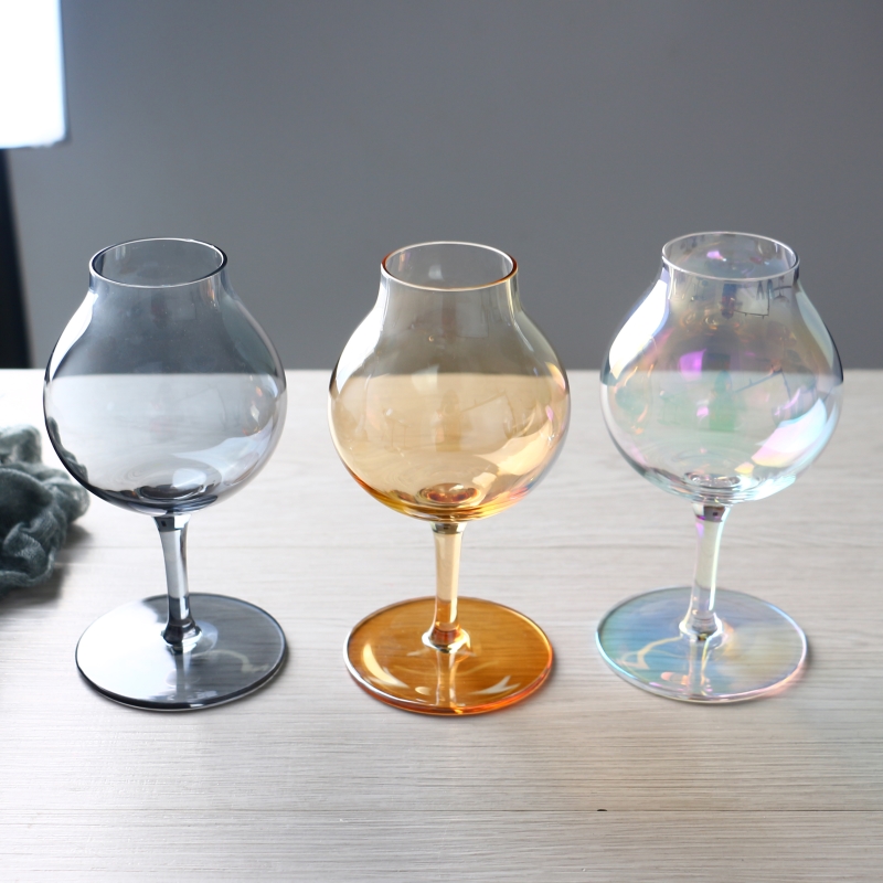 Elektroplattierte schillernde getönte Tränendrop -Styling kleiner Cocktailglas Set von 3 3