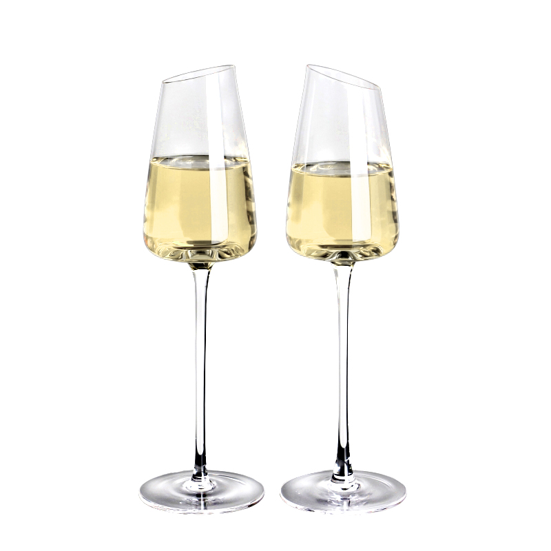 Flauti di champagne con cristallo senza piombo a mano set di 2 set di 2