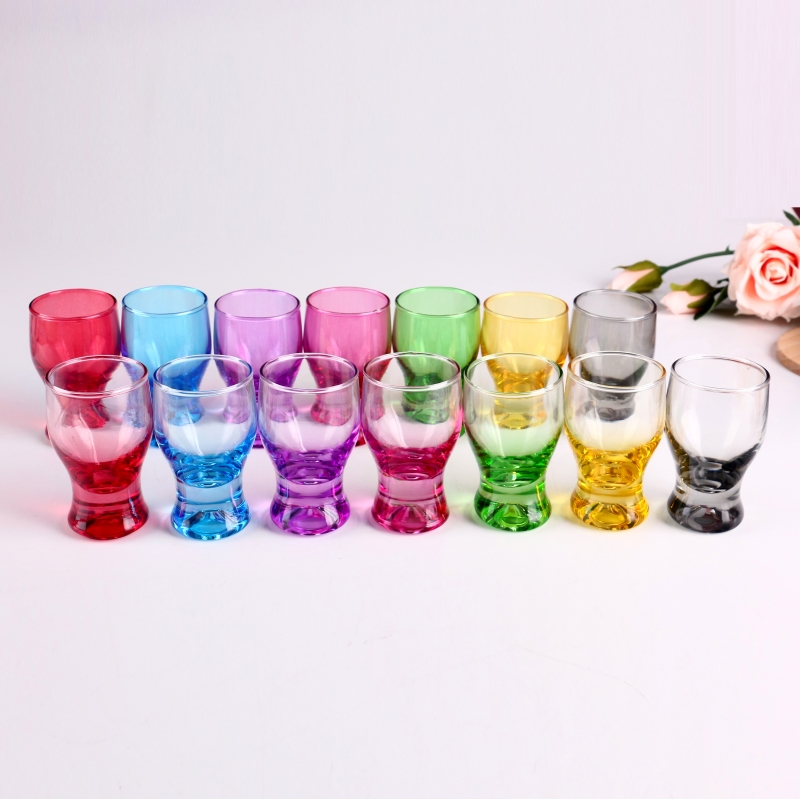 Vente en gros personnalisé promotionnel 2oz impression couleur personnalisée verre à shot tequila ensemble de 6 en stock