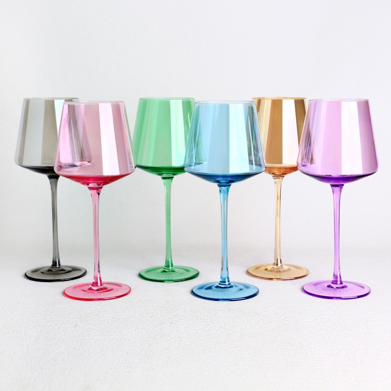 Ensemble de verres à vin à 6 couleurs avec coffre-cadeau