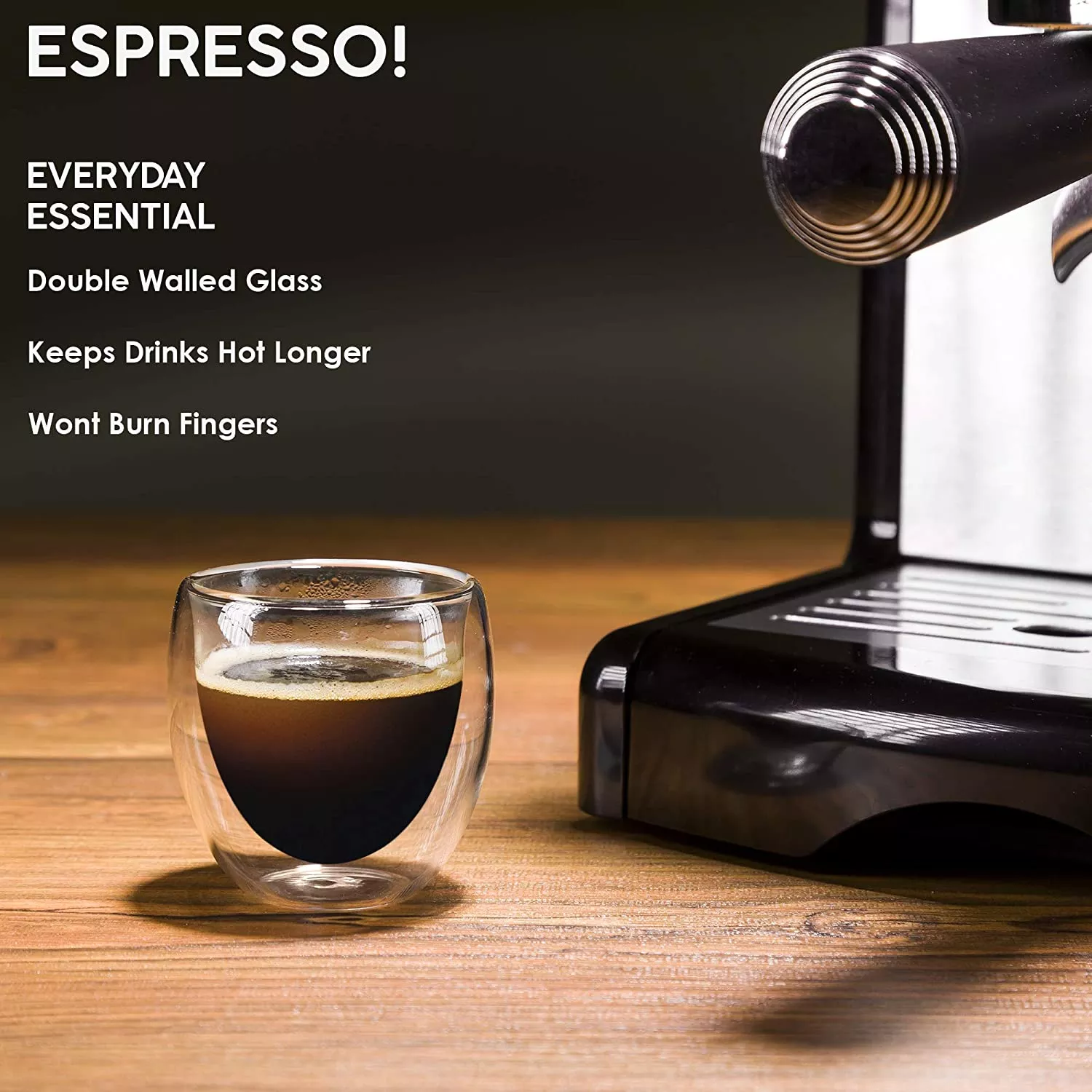 double layer glass coffee cup banner