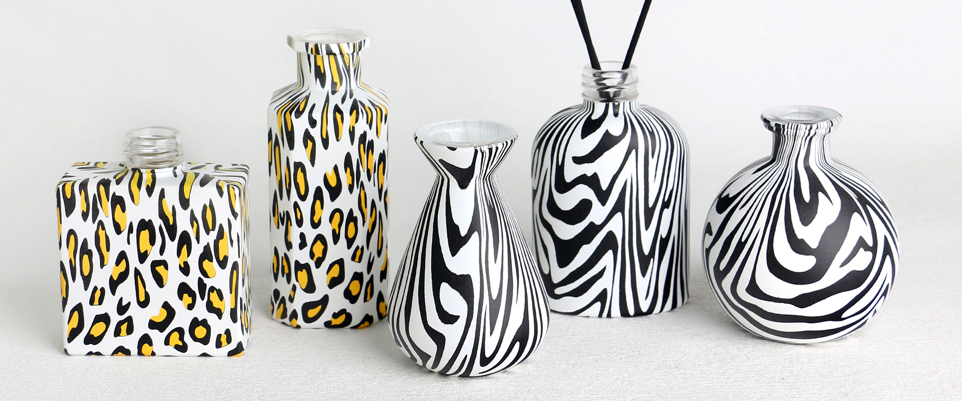 water transfer glass diffuser bottles banner