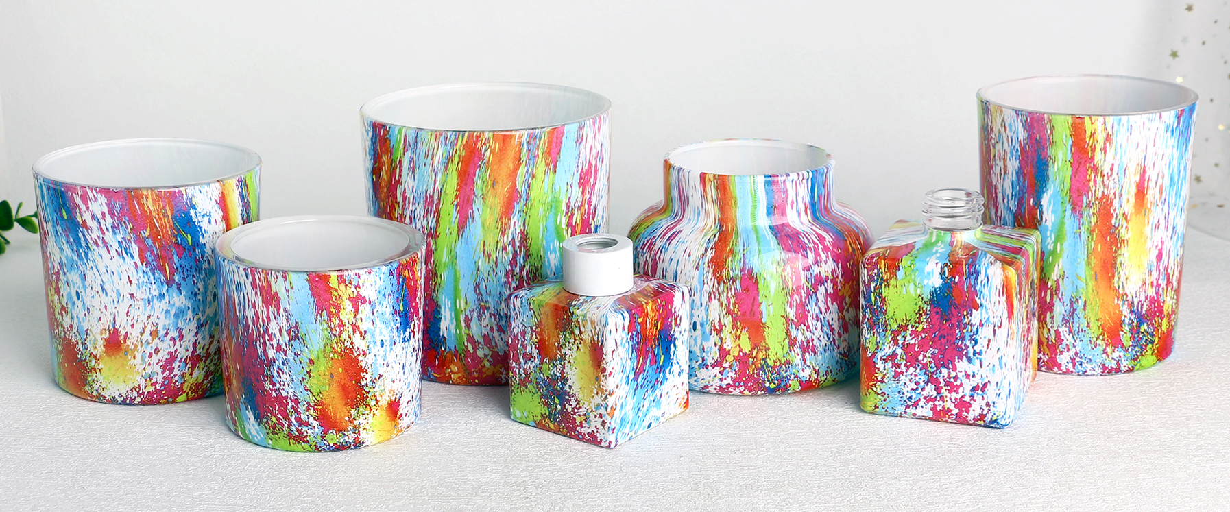 water transfer glass candle jars banner