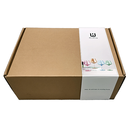 brown box packing for wine glasses