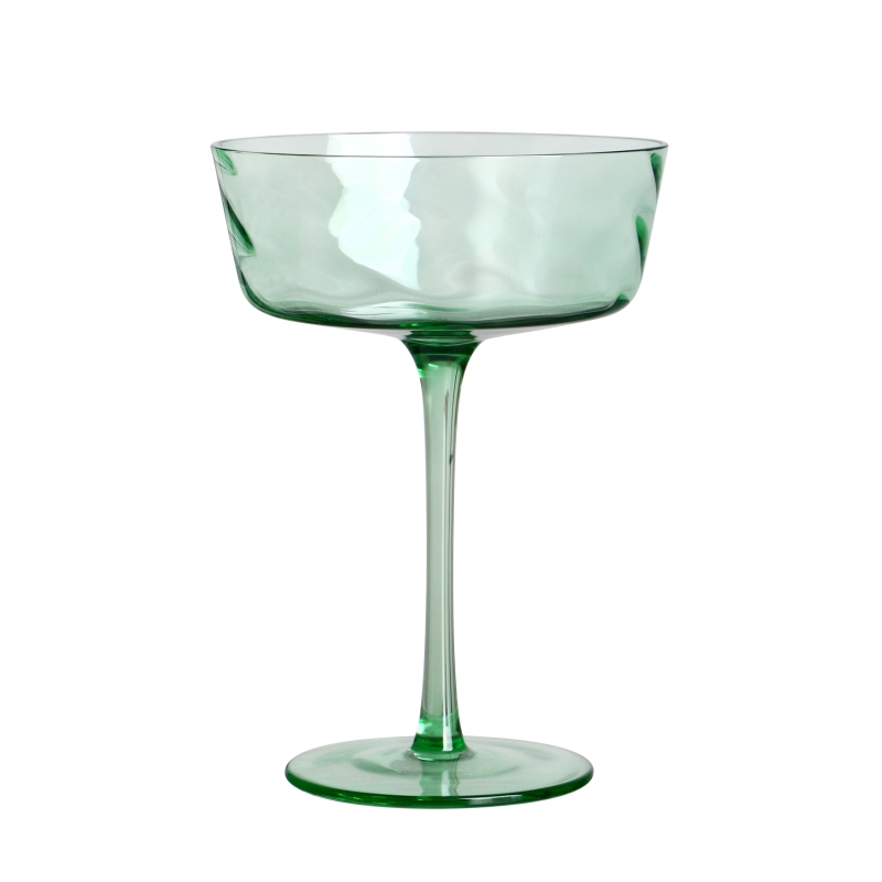 Cristal sem chumbo 300ml 10oz colorido transparente verde taças coquetel turbilhão onda cupê vidro
