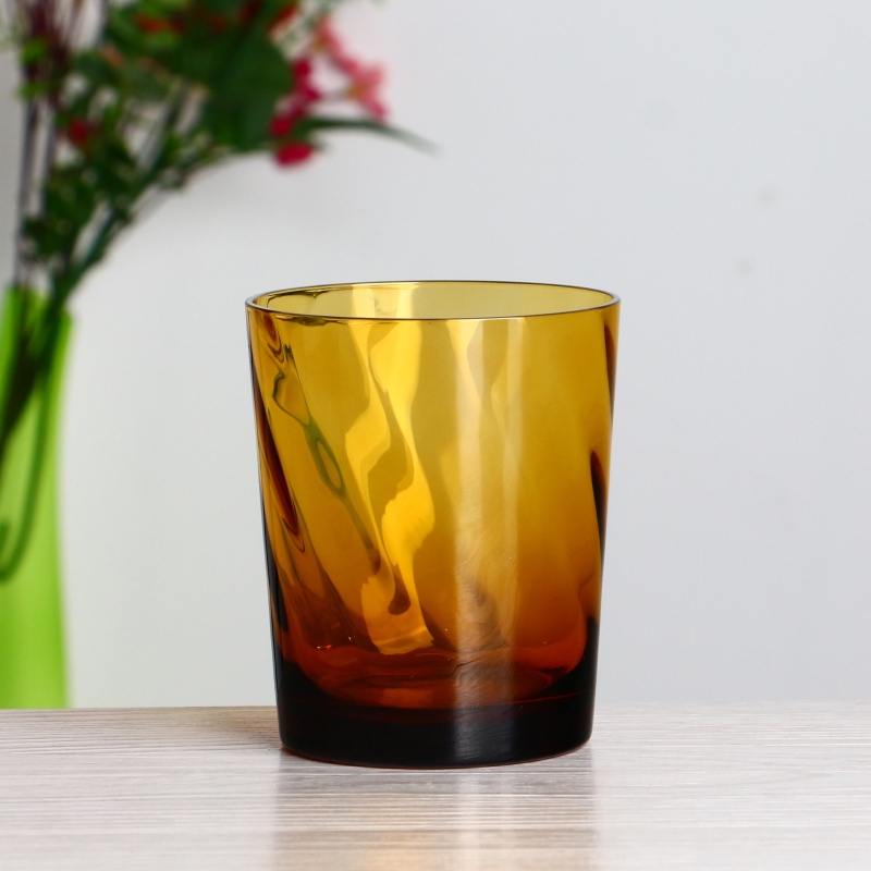 10 oz renkli kehribar dalga cam bardak fincan