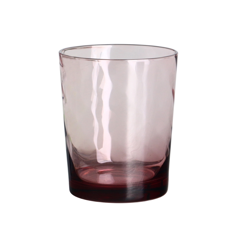 Tasse de gobelet en verre à onde rose transparente de 10 oz en couleur