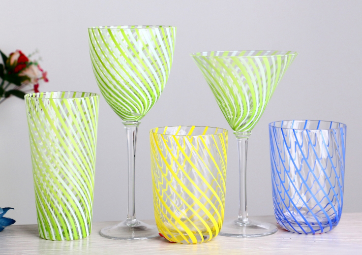 Striped goblets and tumblers banner
