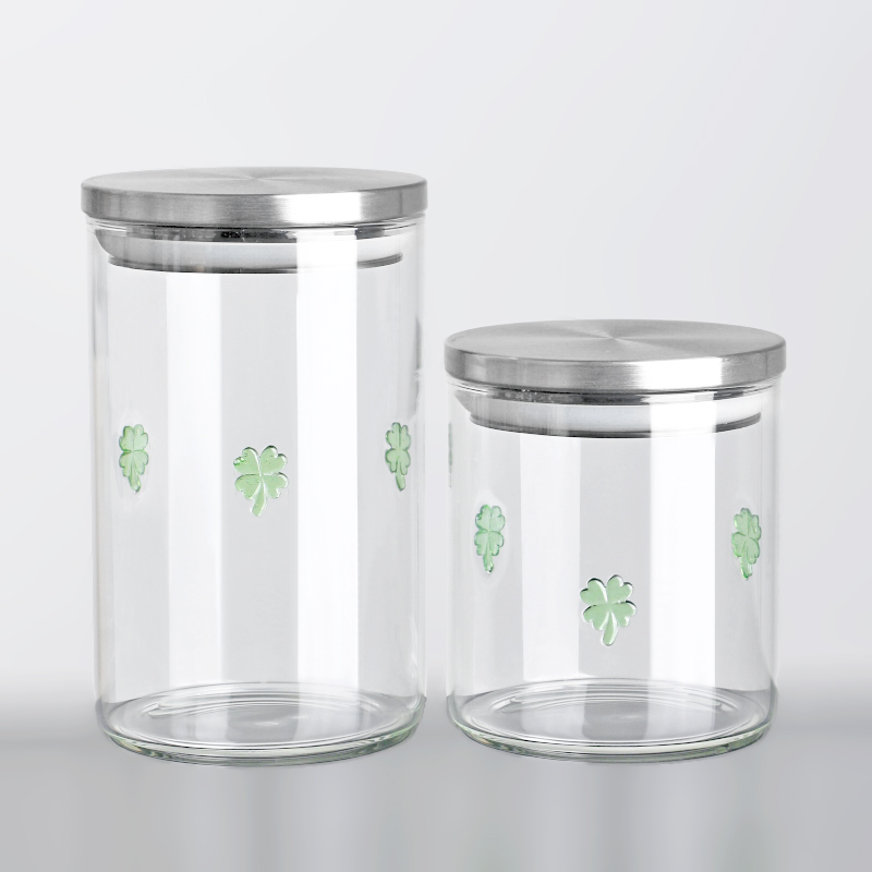 11オンス 6オンス インレイ装飾 クリスマスギフト 高ホウケイ酸ガラス食品保存瓶 スパイスやお茶用の竹蓋付き気密キッチン容器