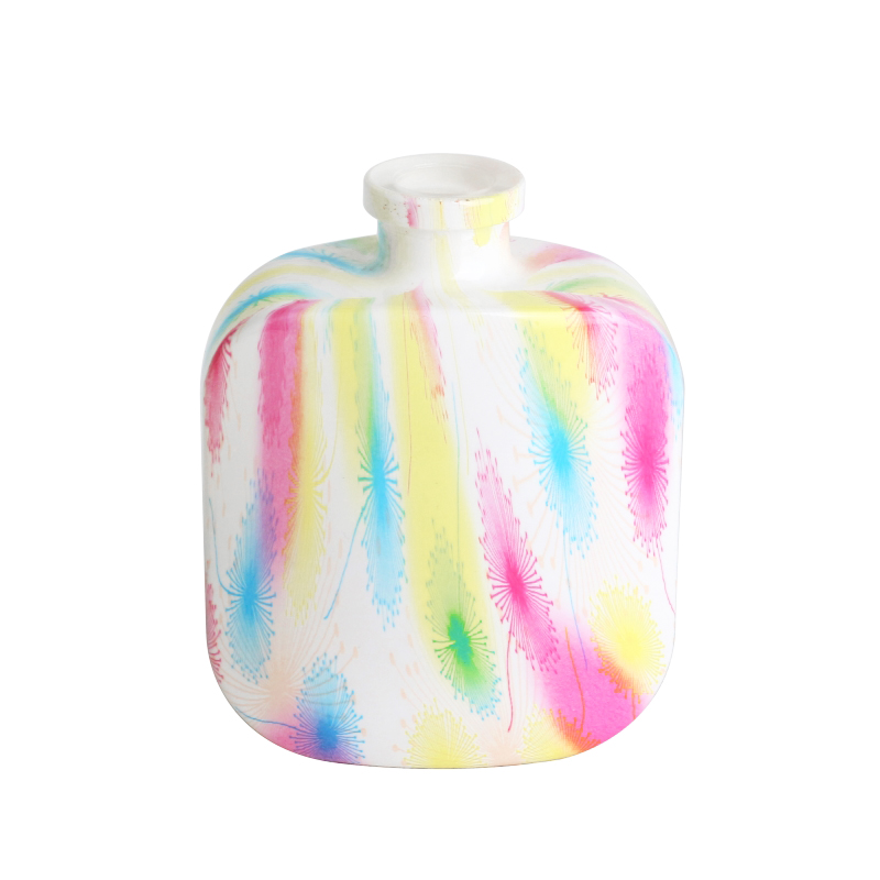 Transferência de água Pintura a óleo acabada Padrão de vidro difusor de garrafas de 2