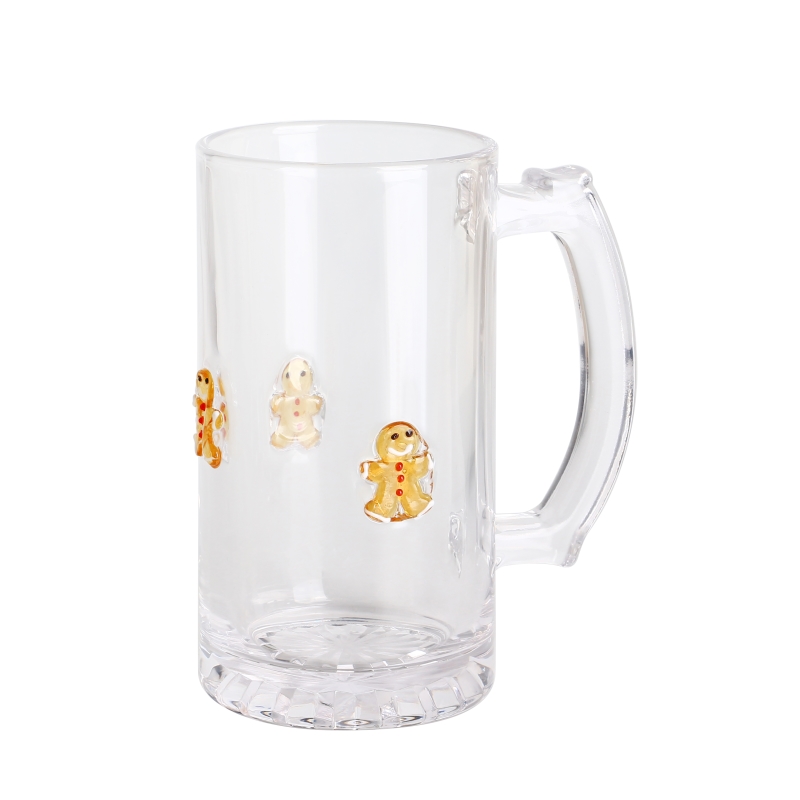 Boire de la nourriture pour les fêtes de vacances 500 ml de Noël arbre de Noël homme enracineur en verre bière de bière avec poignée