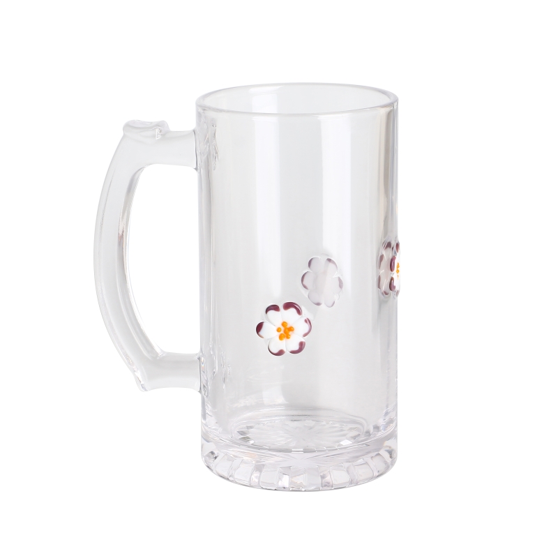 Premium Classic for Christmas 500ml com caneca de cerveja de vidro de design de design de árvores de pinheiro com alça