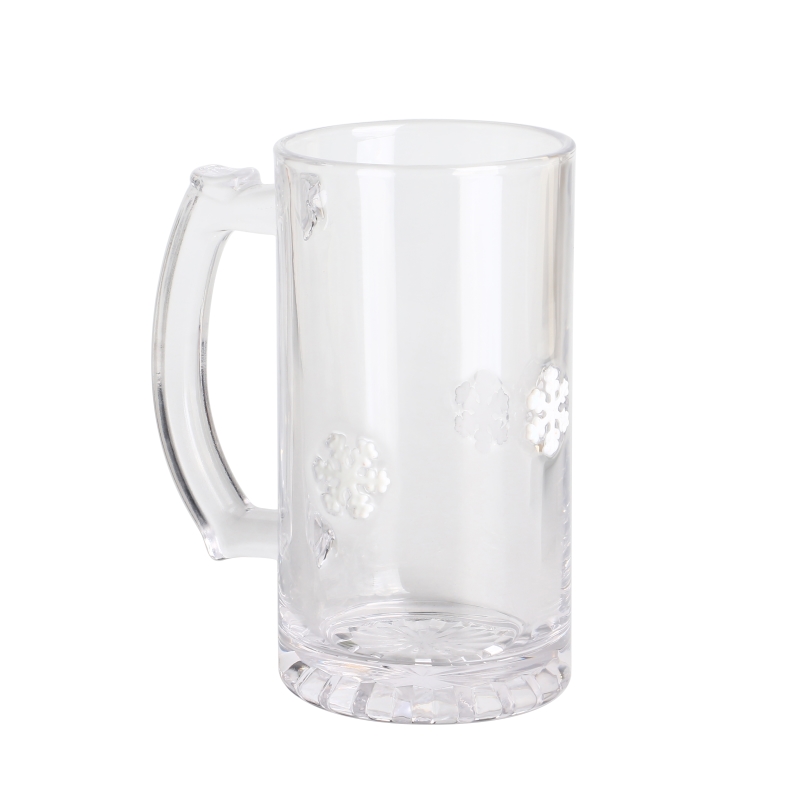 Творческий декоративный подарок 1 пинта рождественская елка снежинки Инкрустация Стеклянная чашка пива с индивидуальным логотипом
