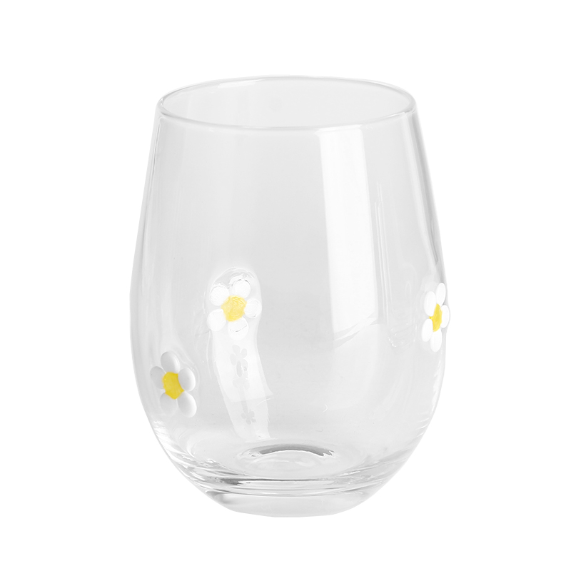 Bebido personalizado Daisy Daisy Incluste Crystal sem copo de vinho com logotipo personalizado para o Natal