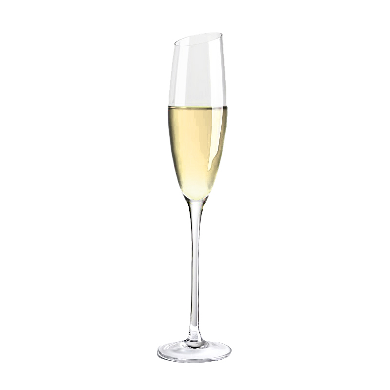 slanted champagne glass