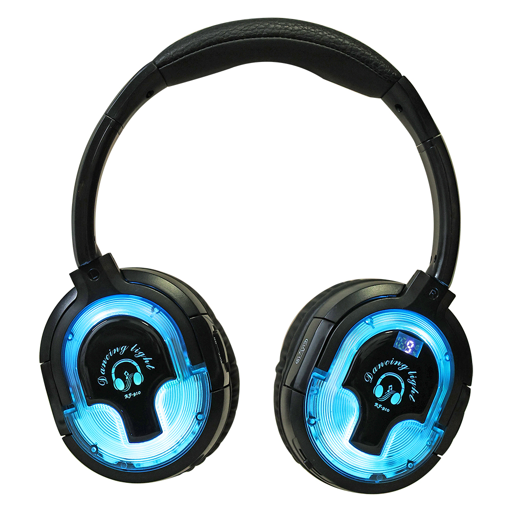 Professional meeting and party equipment RF-910(MLC) multi channel wireless headphone with LED lighting system and keyboard control