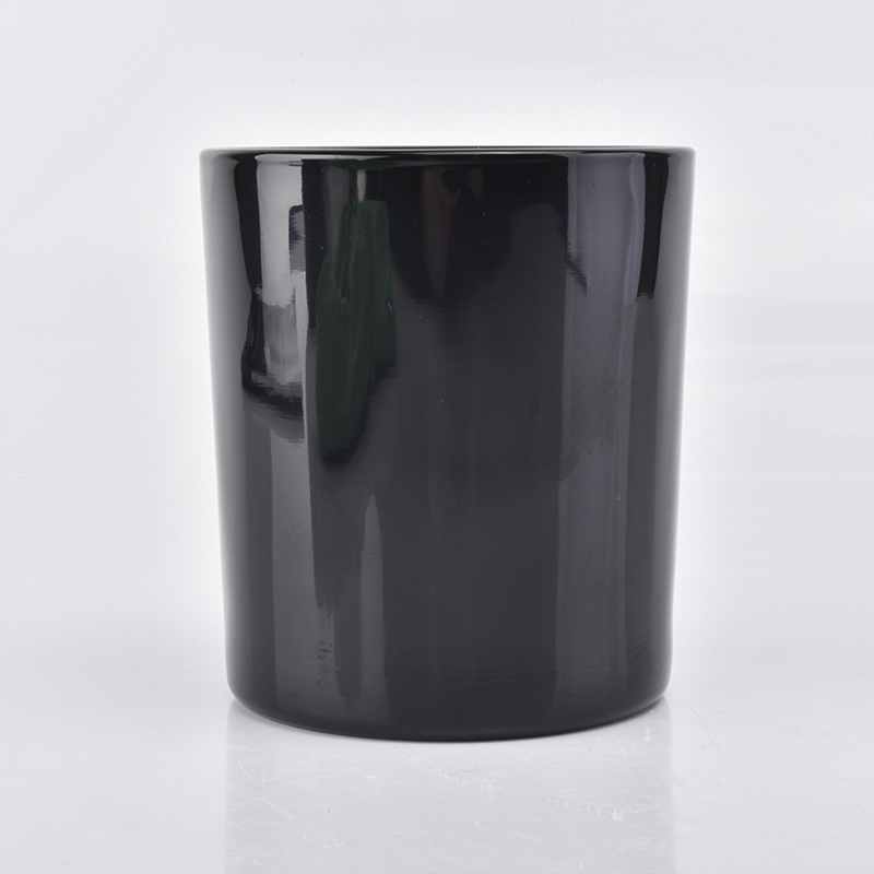 Glossy Black Glass Candle Holder Wholesale