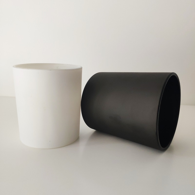 matte white matte black glass vessels for candle making