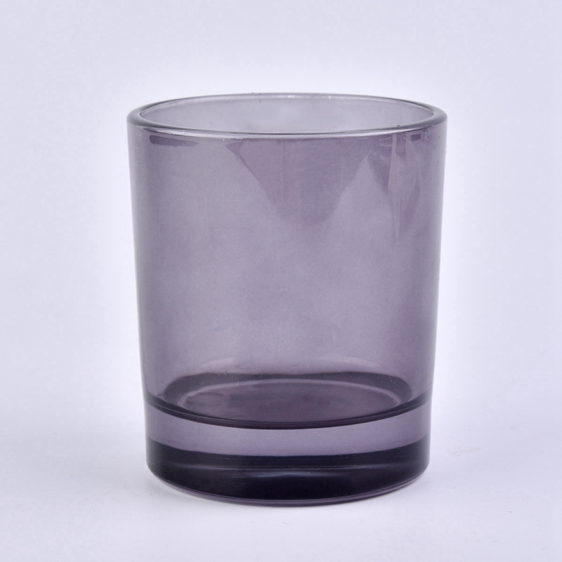 Trang trí nội thất Cây nến thủy tinh màu xám dày