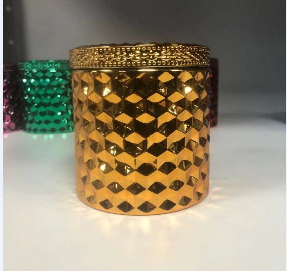 colored electroplating woven jar with lid silver inside