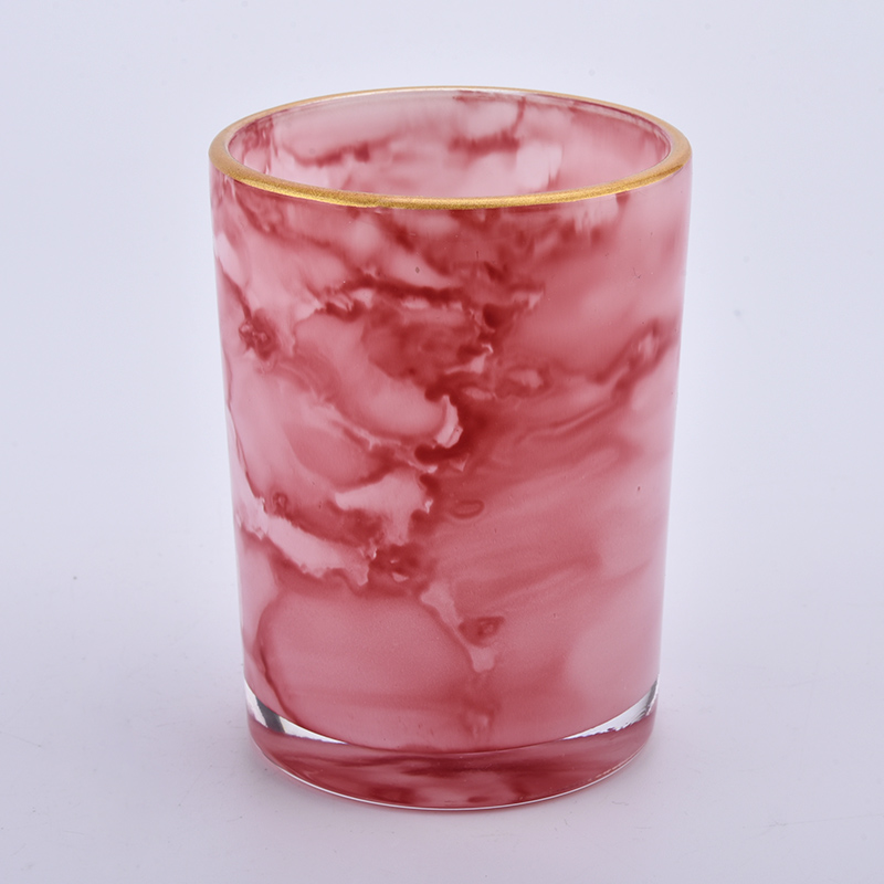 home decor colorful painting glass candle jars