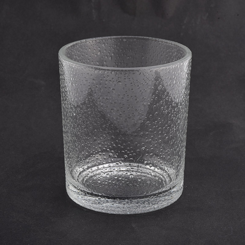 clear 10oz glass candle holders with rain drop painting
