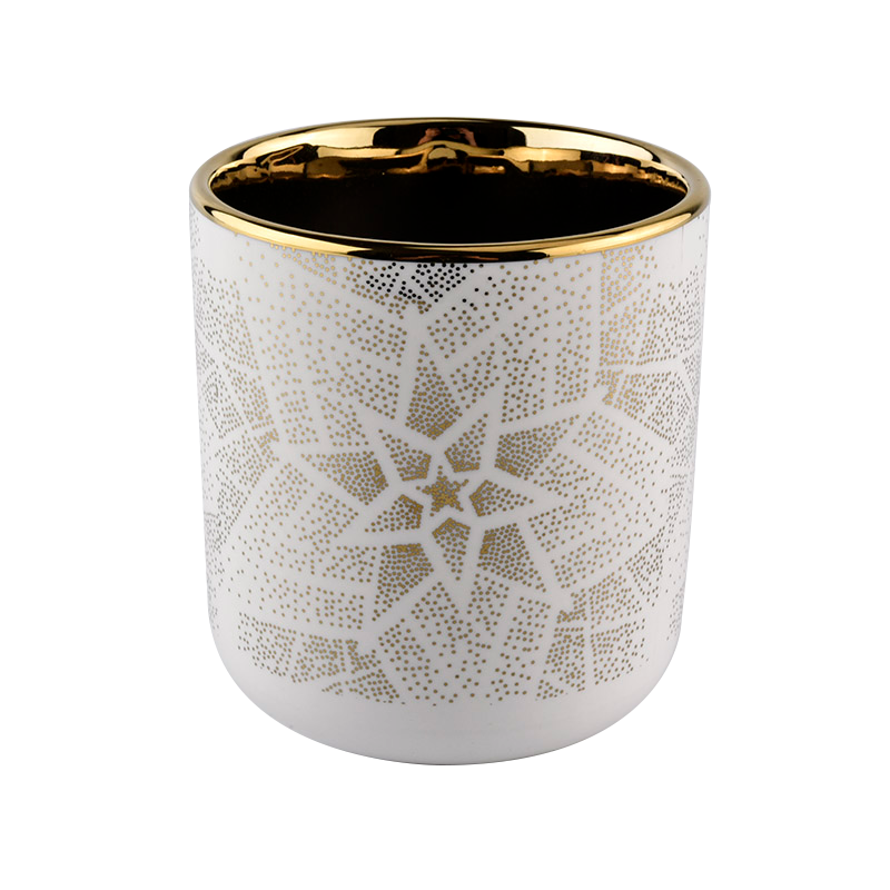unique ceramic candle vessels gold inside