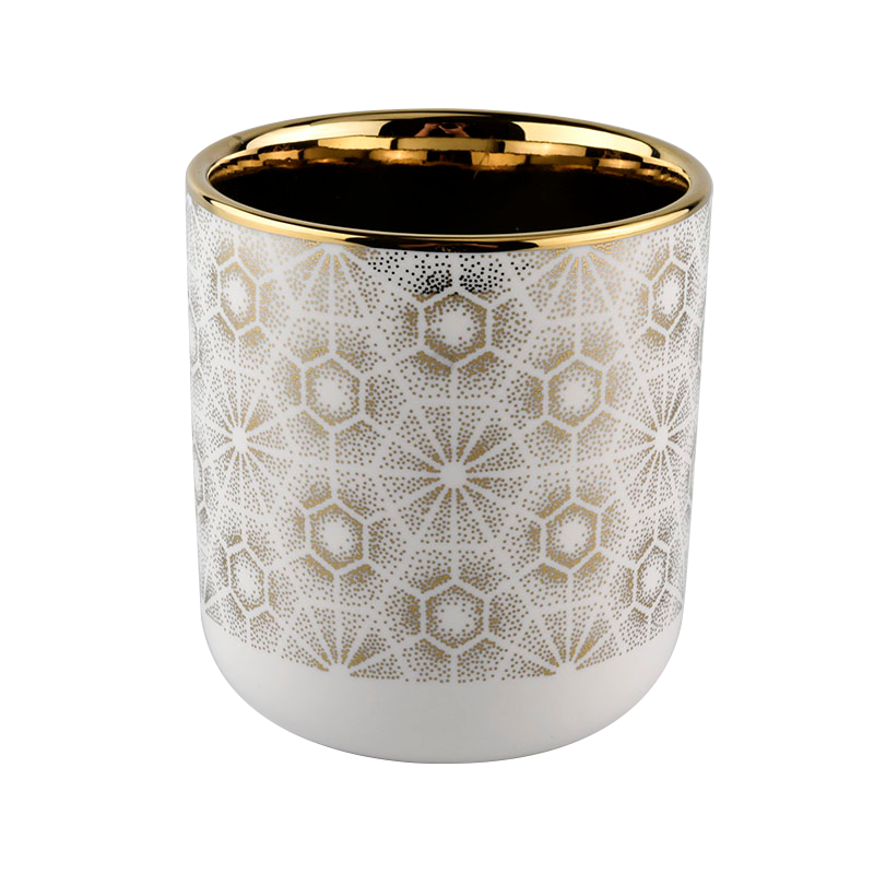 decorative ceramic vessel with curved bottom for candle making