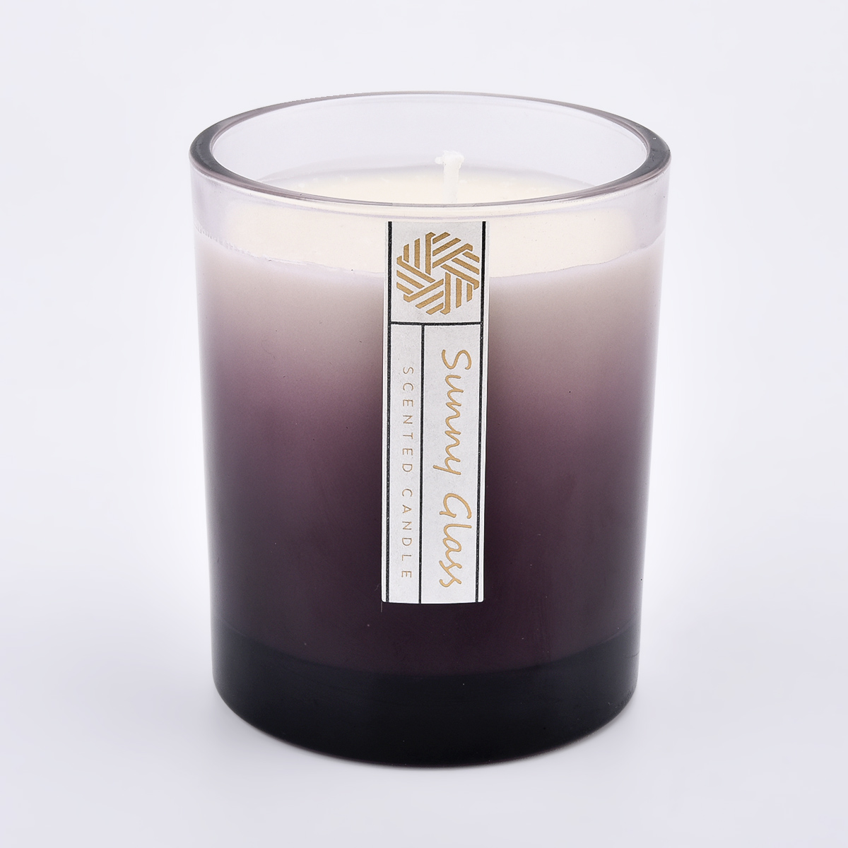 Newly design gradient 300ml outside  glass candle holder for wholesale