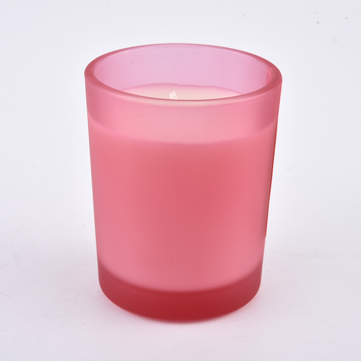 translucent luxury frosted pink candle jar Sunny Glassware