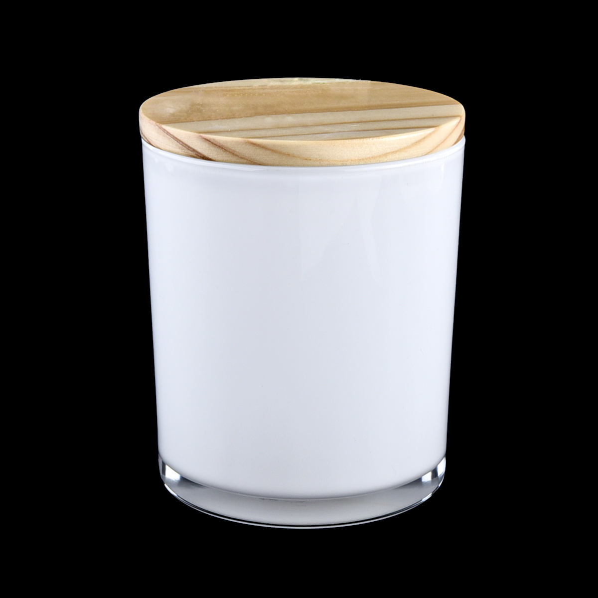 white painted inside 8oz 10oz 12oz 24oz glass candle holders with wooden lid