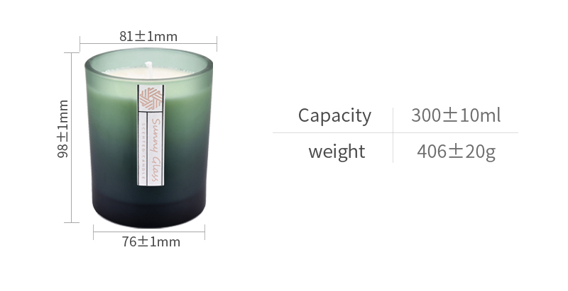 10oz 300ml Frosted Colored Glass candle containers home decor