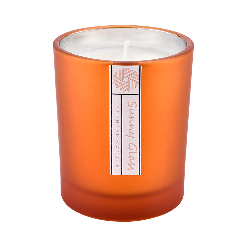Unique glass candle jars wholesale custom color inside eletroplated