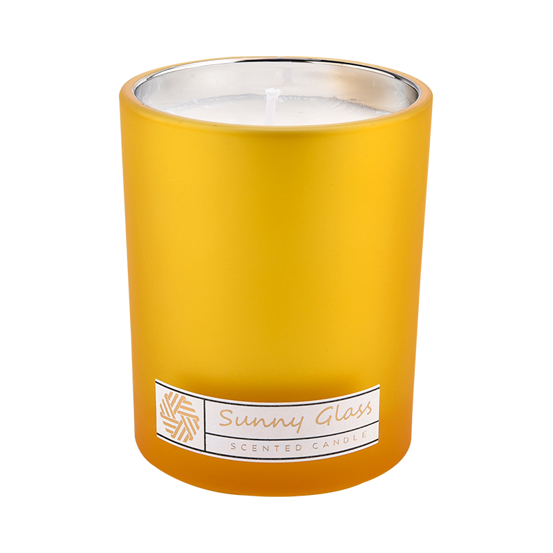 Unique glass candle jars wholesale custom color inside eletroplated