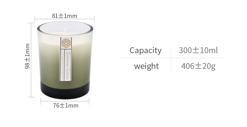 Custom candle glass jars gradient ramp decor 300ml