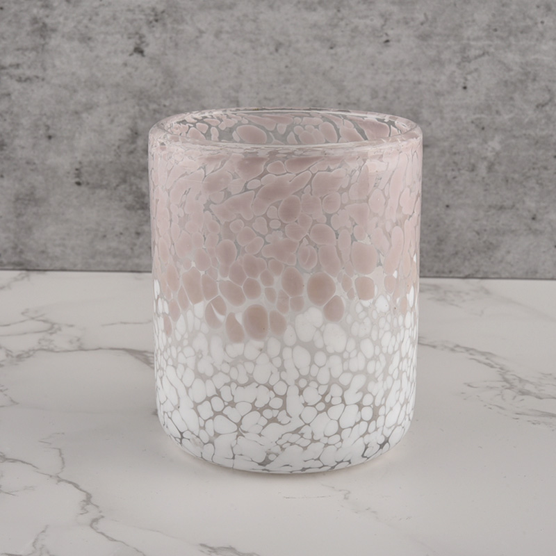 decorative luxury glass jar candle container embossed glass empty candle jar