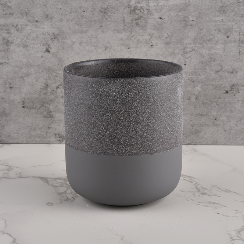 home decor grey color ceramic candle jars
