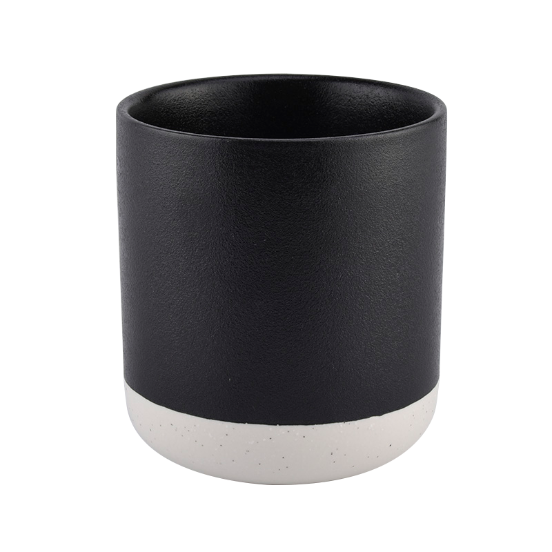 14oz matte black ceramic candle jars