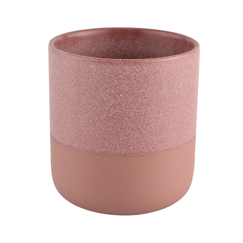 12oz ceramic candle container with matte color decoration