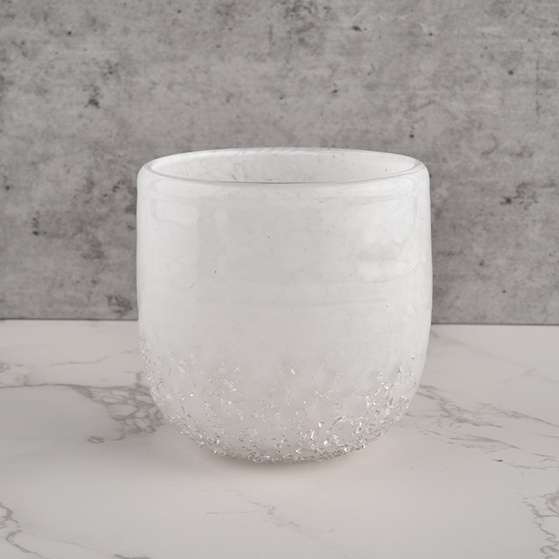 Custom glass candle holders with round bottom for 9oz