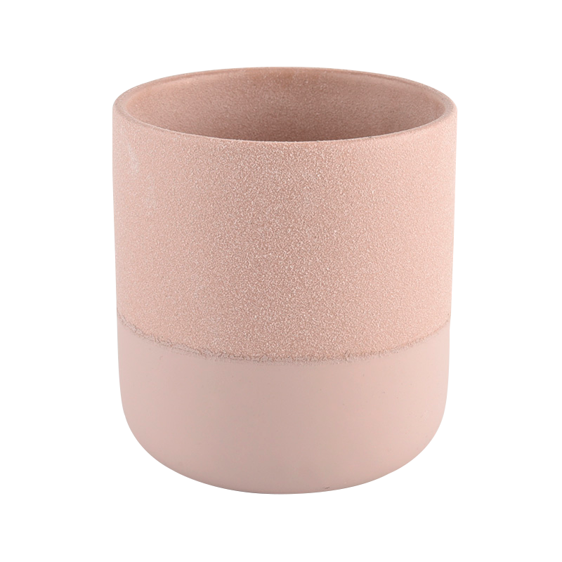Ceramic 10oz pink candle holder for home deco