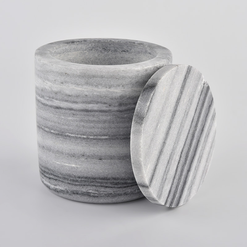luxury marble candle jar with lids for candles