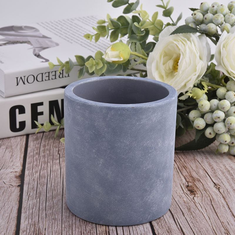Wholesale azuis redondo frascos concretos para velas para decoração de casa