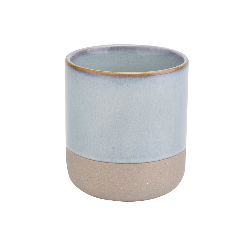 14oz Light Blue Unique Ceramic Candle Jars Wholesale