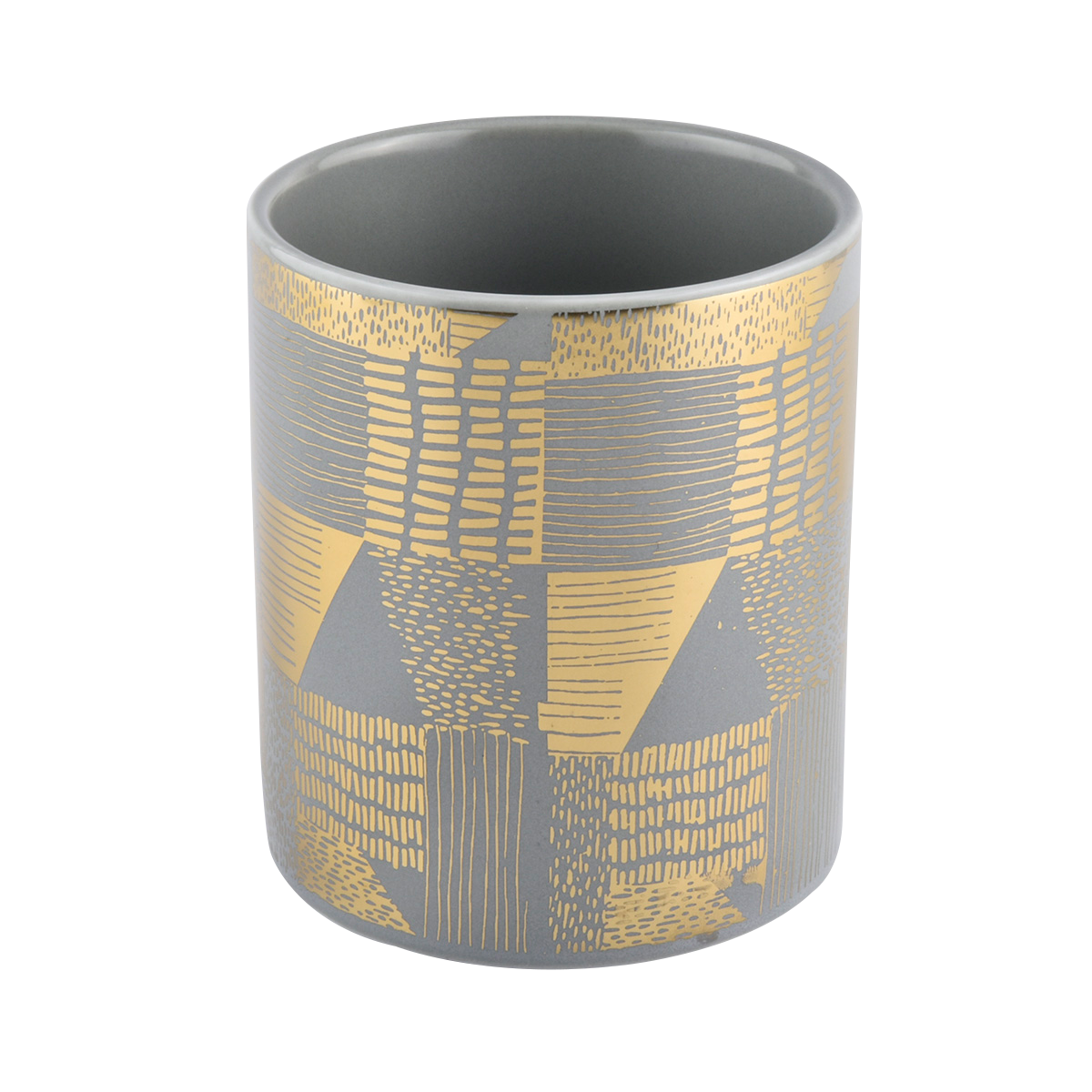 luxury 12oz ceramic candle jars in gold printing 