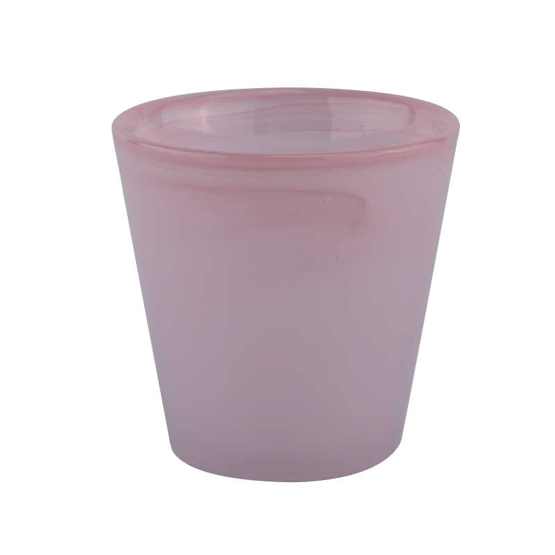 8oz 10oz luxury pink glass handmade glass candle holder from Sunny Glassware
