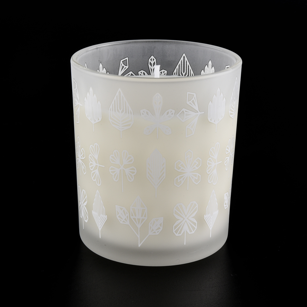 frosted white cylinder glass jar for candle making